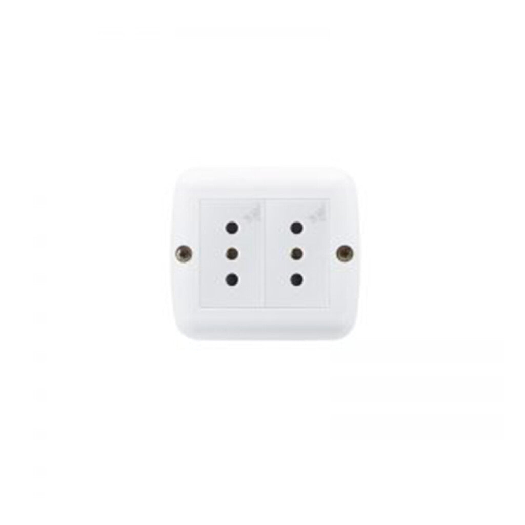 Caja ext. 2 módulos c/2 tomas 3 en línea blanco - M47226