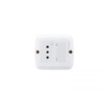 Caja ext. 2 módulos con 1 bip. + 3 en línea blanco - M47222