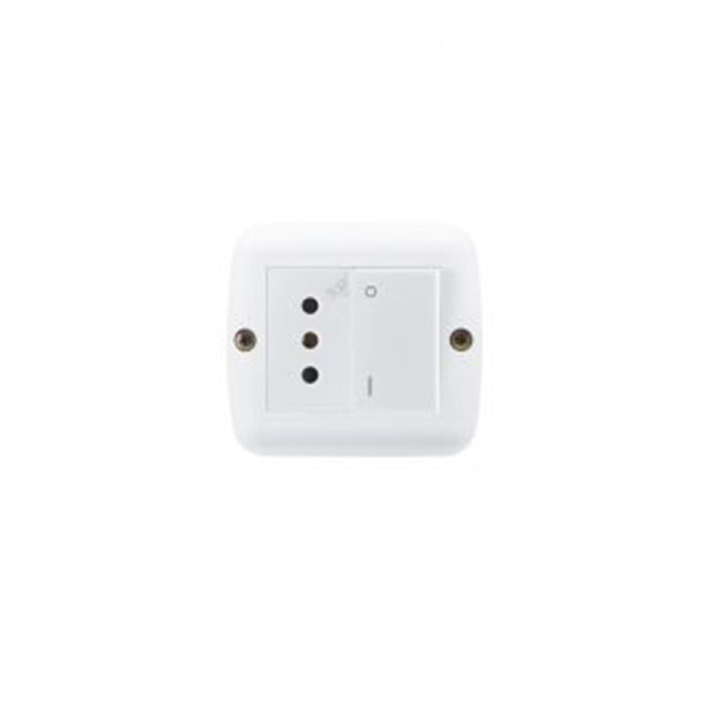 Caja ext. 2 módulos con 1 bip. + 3 en línea blanco - M47222