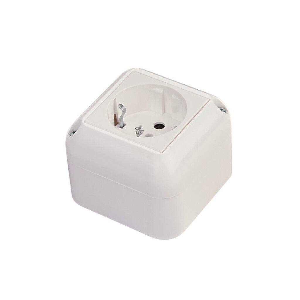 Caja ext c/ tomacorriente schuko 16A Presta blanco - C51956