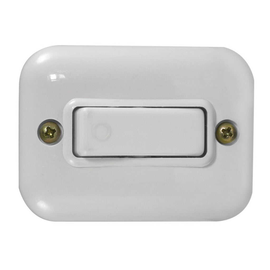 Caja exterior con pulsador 10A blanco, Vulcano - M41160