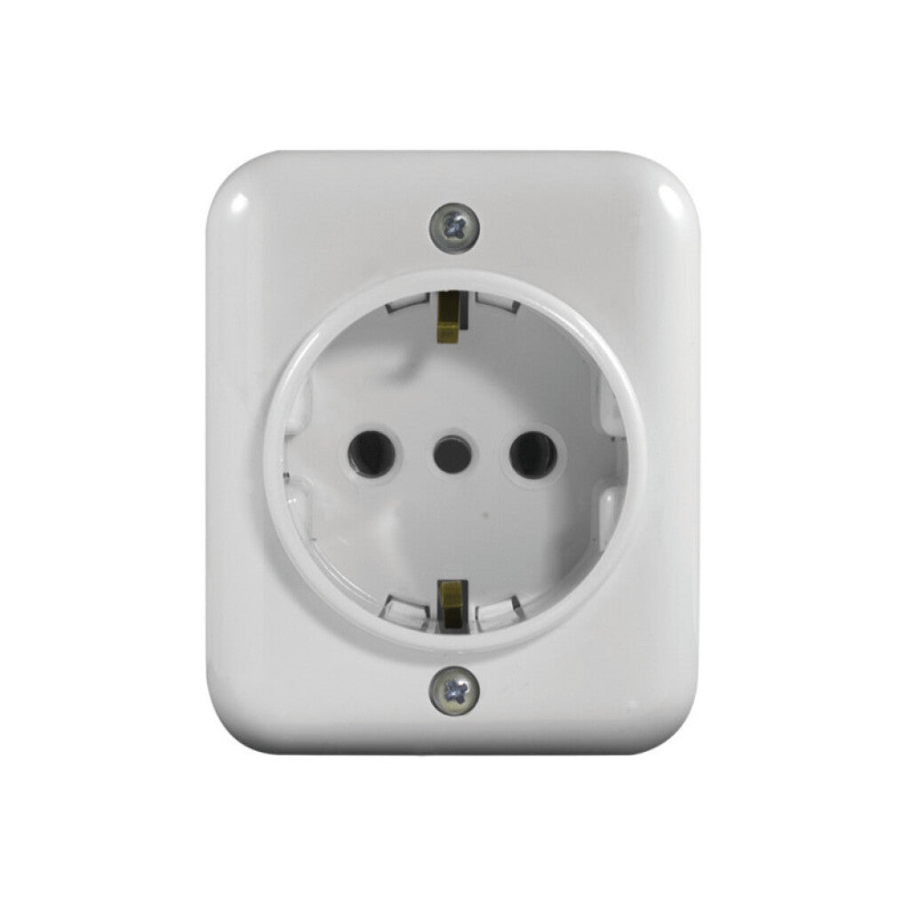 Caja exterior con schuko 16A, blanco - Vulcano - M41227