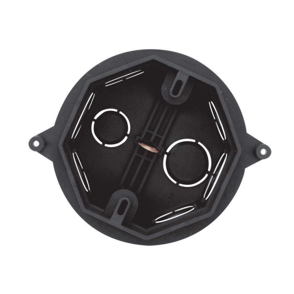 Caja plástica para embutir de centro s/tapa negra - C10306
