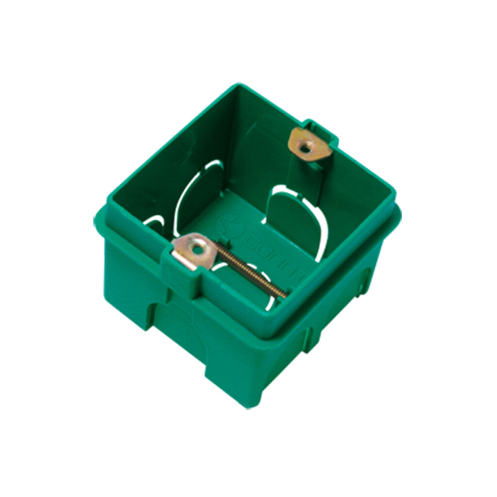Caja plástica verde para embutir de brazo - C10202