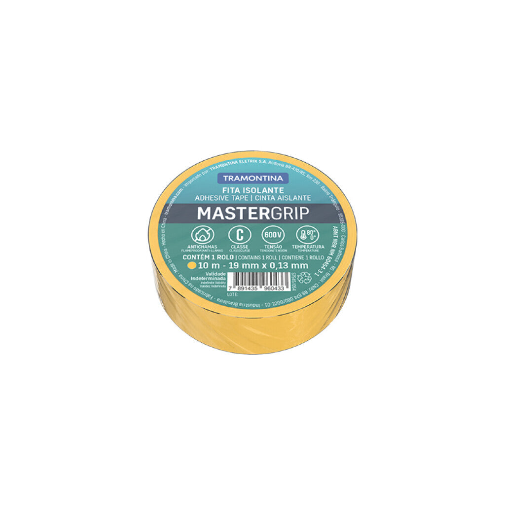 Cinta aislante MasterGrip 0,13x19mm amarillo 10m -TRAMONTINA - TE2014