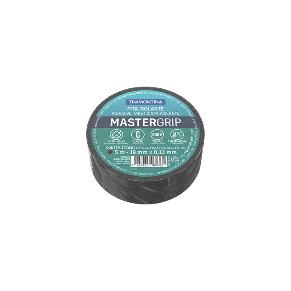 Cinta aislante MasterGrip 0,13x19mm negro 5m -TRAMONTINA - TE2005