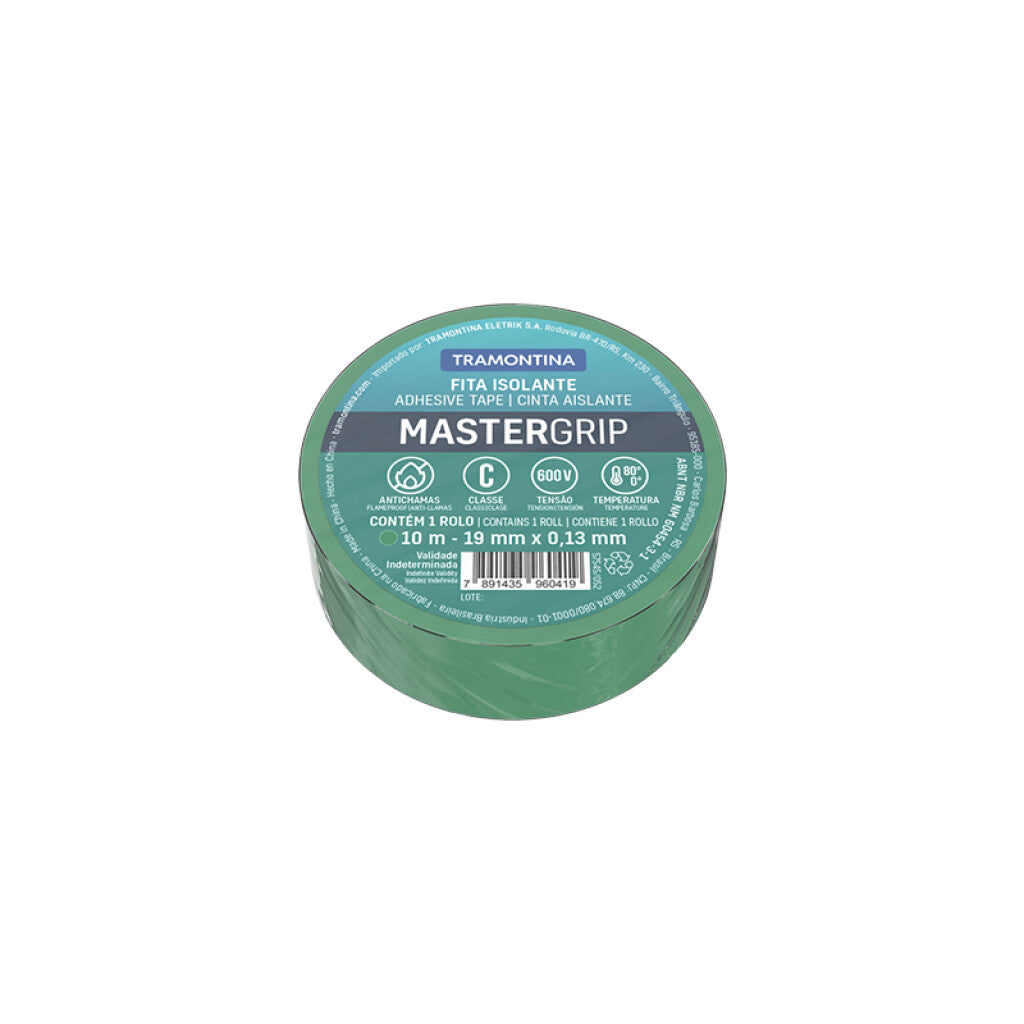 Cinta aislante MasterGrip 0,13x19mm verde 10m -TRAMONTINA - TE2015