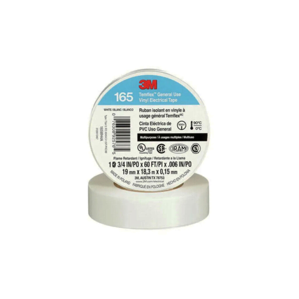 Cinta aislante Temflex 165 19mm x 18 mt. blanca - T50042X