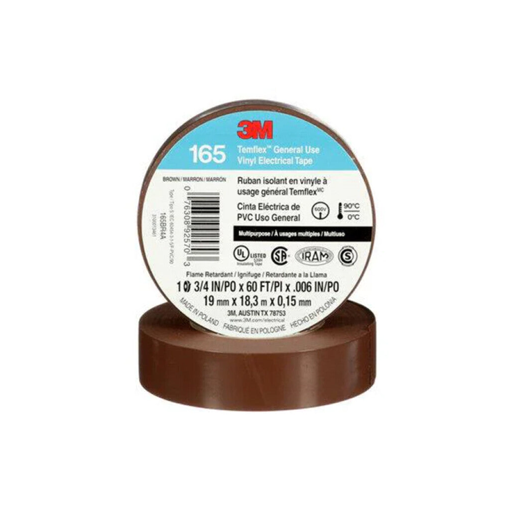 Cinta aislante Temflex 165 19mm x 18mt. marrón - T50049X