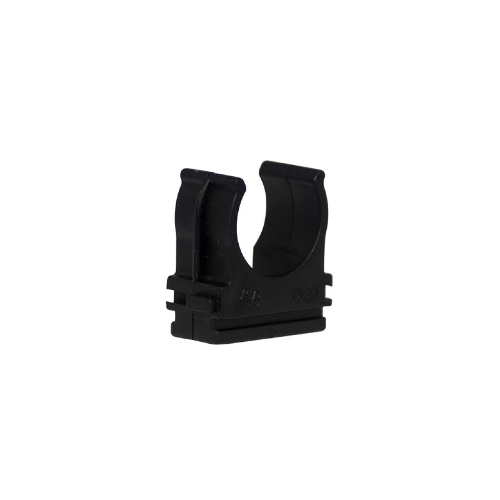 Clip para sujetar caño de 20mm negro - C36204