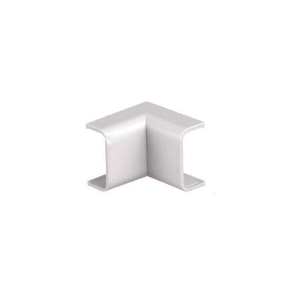 Codo interno blanco para ducto 14x7mm - ZO0214