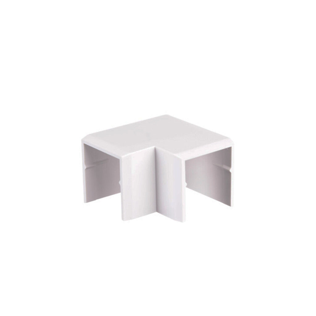 Codo plástico 90° blanco para ducto 18x21mm - ZO0312