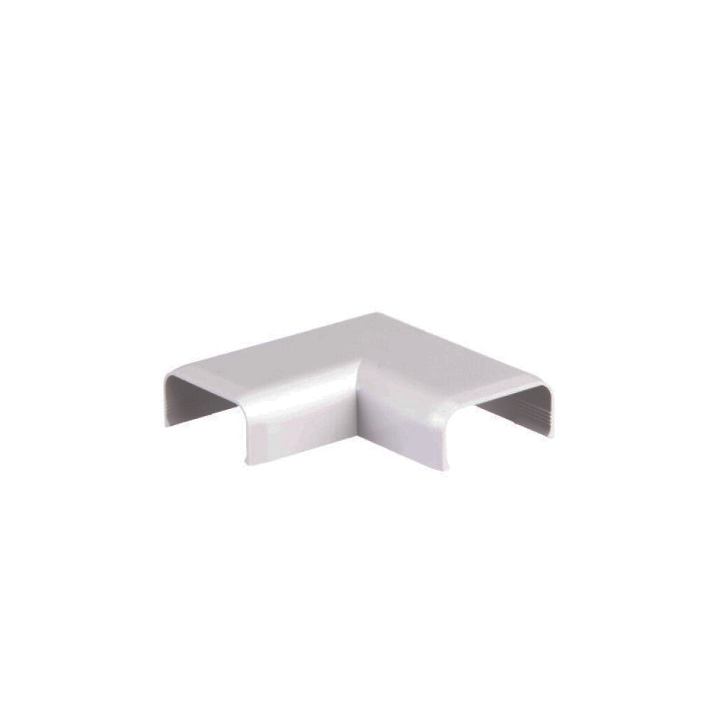 Codo plástico 90° blanco para ducto 20x10mm - ZO0412