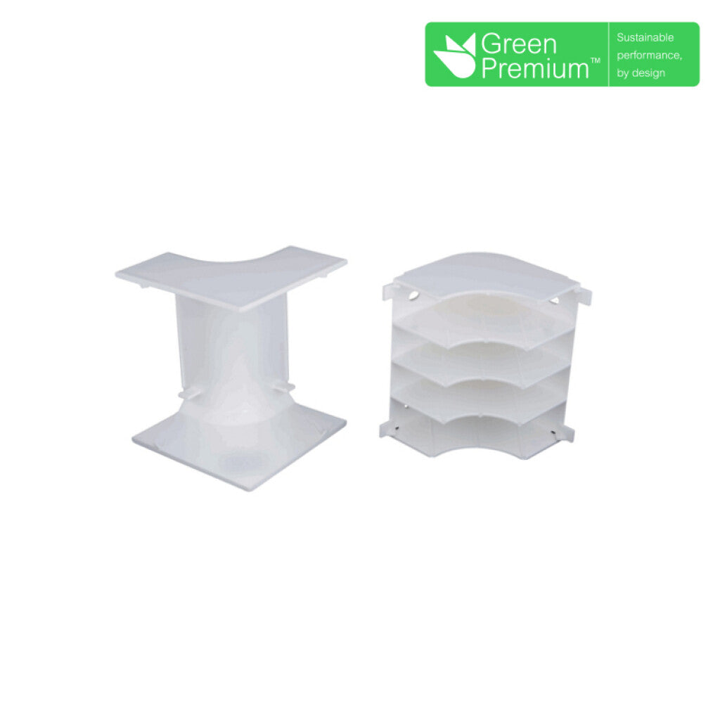 Codo plástico interno 100x45mm blanco - DX0760