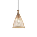 Colgante cónico de bambú E27 Ø250x370x1200mm - IX9500