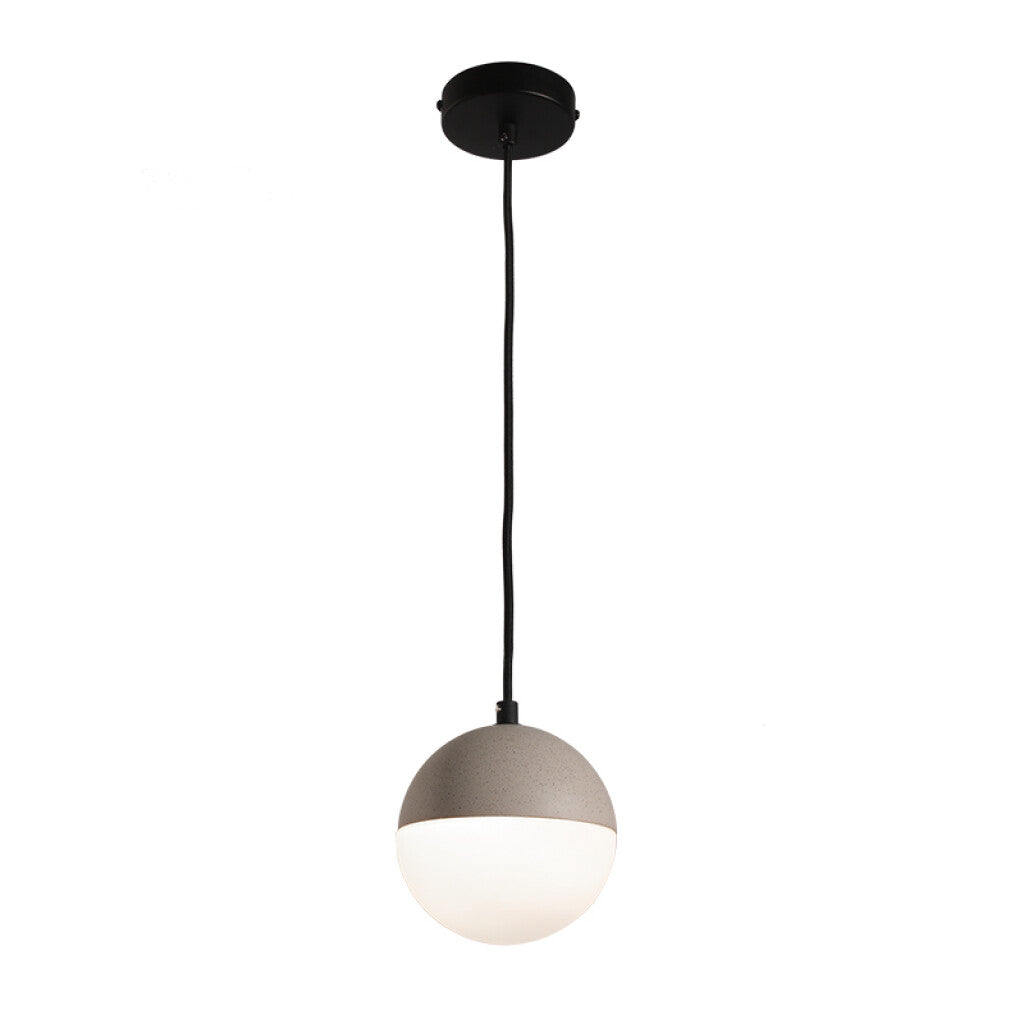 Colgante globo cemento y vidrio opal E27 Ø140mm - BA0246