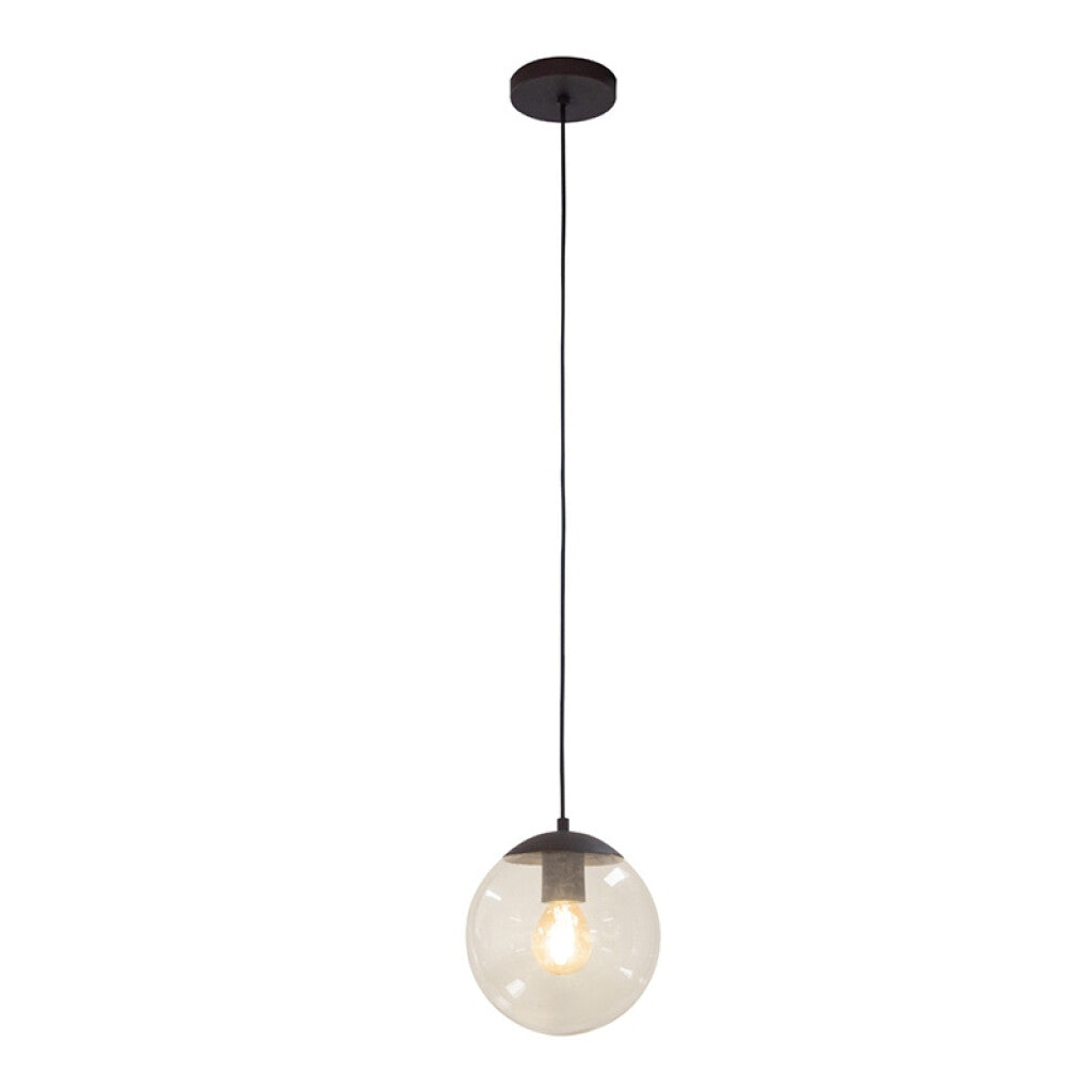 Colgante globo negro vidrio ámbar E27 Ø200mm - BM2010