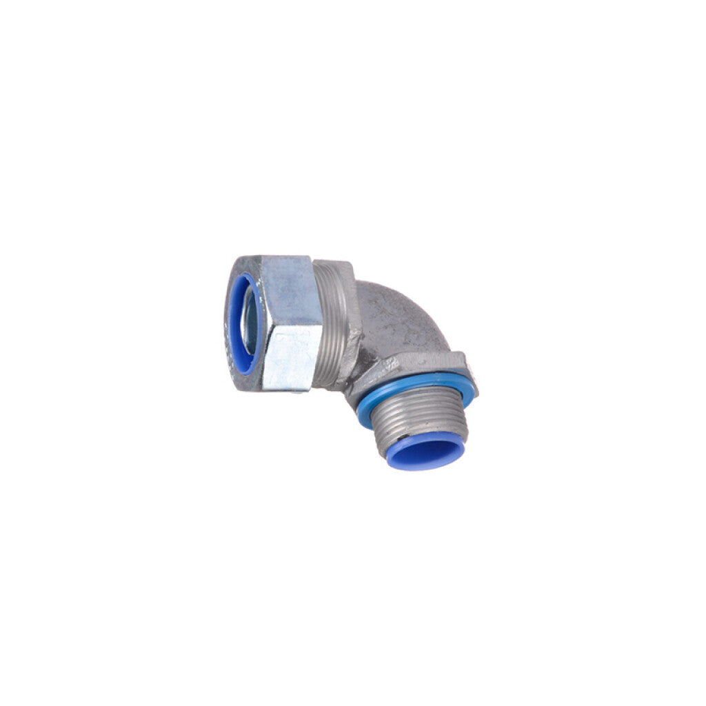 Conector a 90° Ø¾" BSP p/caño acero flex. IP65 - ZO1837