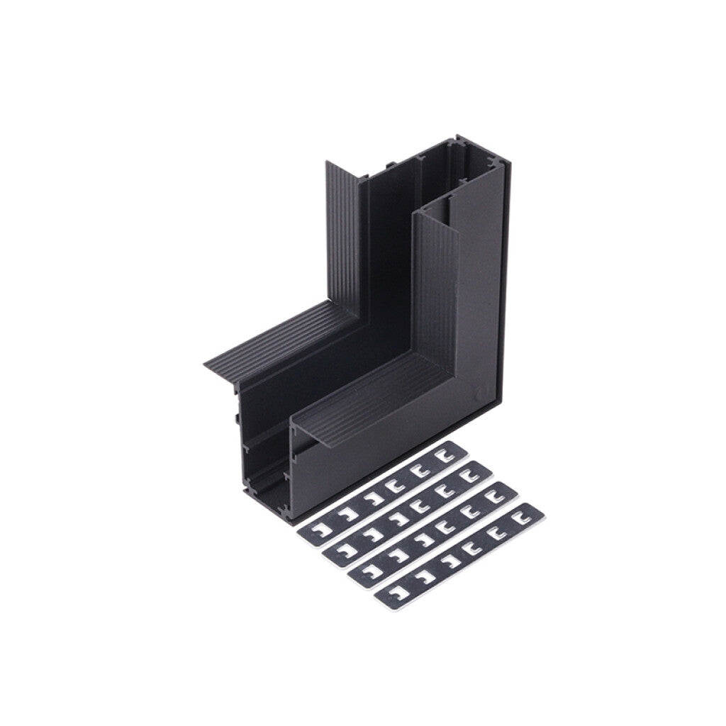 Conector en L vertical p/riel de embutir 100x100mm - IX4315