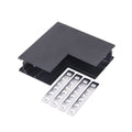 Conector en L vertical p/riel negro 100x100mm - IX4313