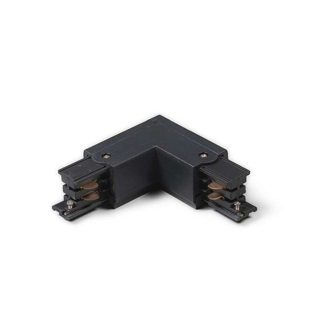Conector negro en "L" para riel de 3 vías - PH9333X