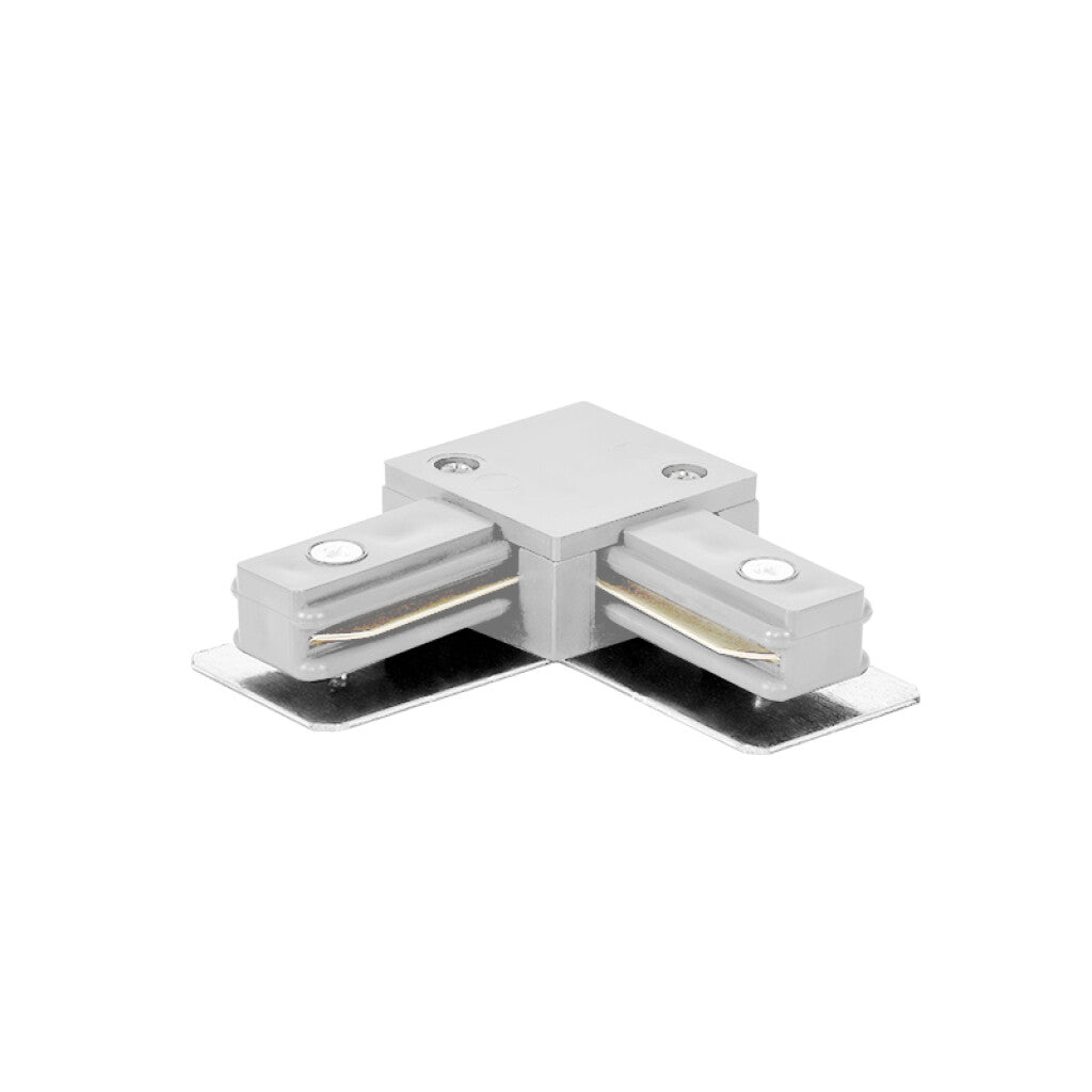 Conector tipo "L" para riel blanco - MN1004