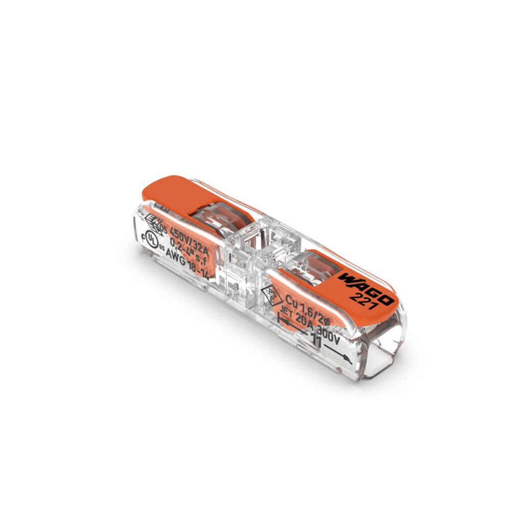 Conector transparente 0,2-4mm² cables 2 entradas - WG5021
