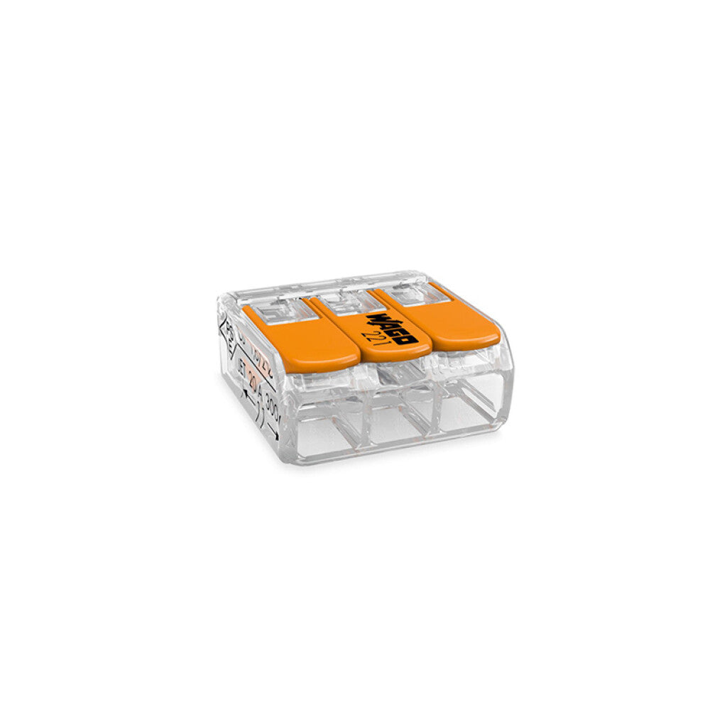 Conector transparente 0,2-4mm² cables 3 entradas - WG5010