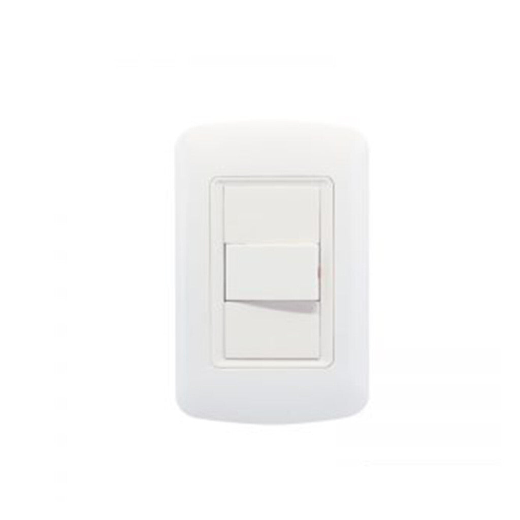 Conj. plaqueta c/int. unipolar blanco Atenea Plus - M47102