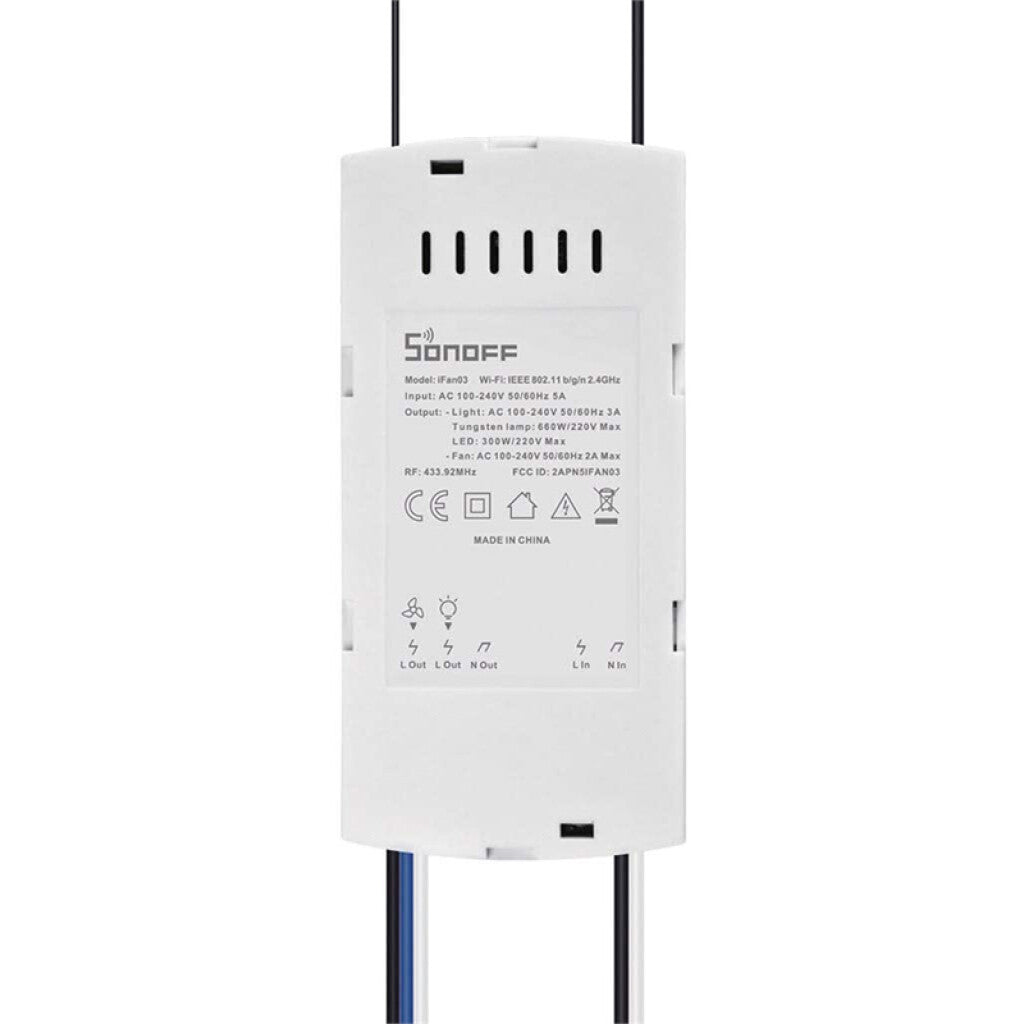 Control de ventilador de techo y luz WIFI SONOFF - SO0140
