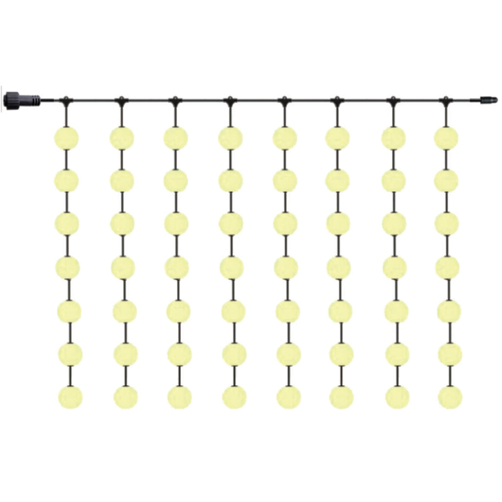 Cortina de luces 3m c/8 tiras x7esferas LED cálida - IX3804