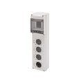 Cuadro Q-DIN IP65 p/5 mód. p/ tomas schuko 50x50mm - GG8026