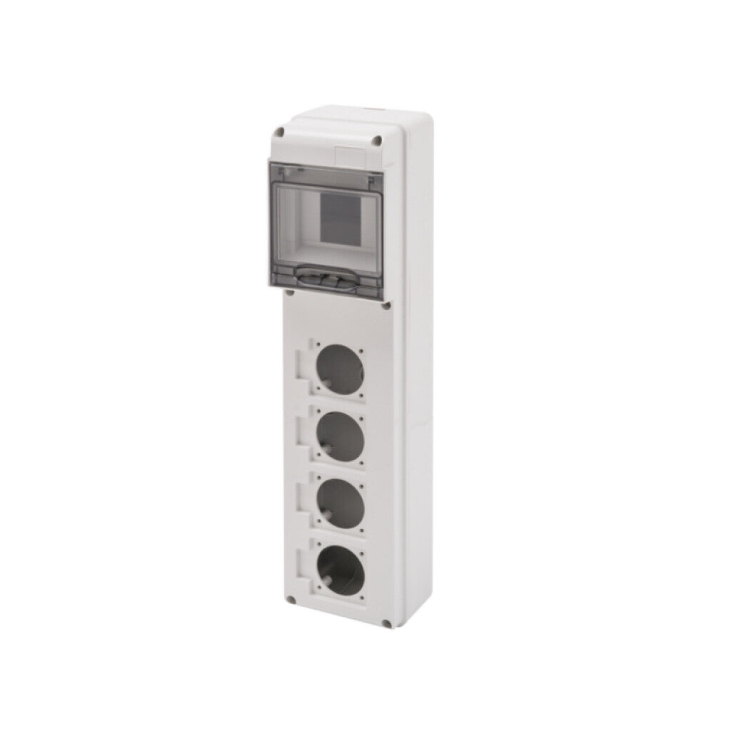 Cuadro Q-DIN IP65 p/5 mód. p/ tomas schuko 50x50mm - GG8026