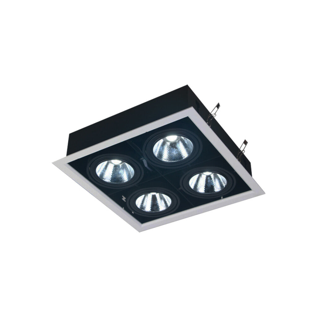 Downlight cuadrado blanco y negro 4xAR111 - IX9374