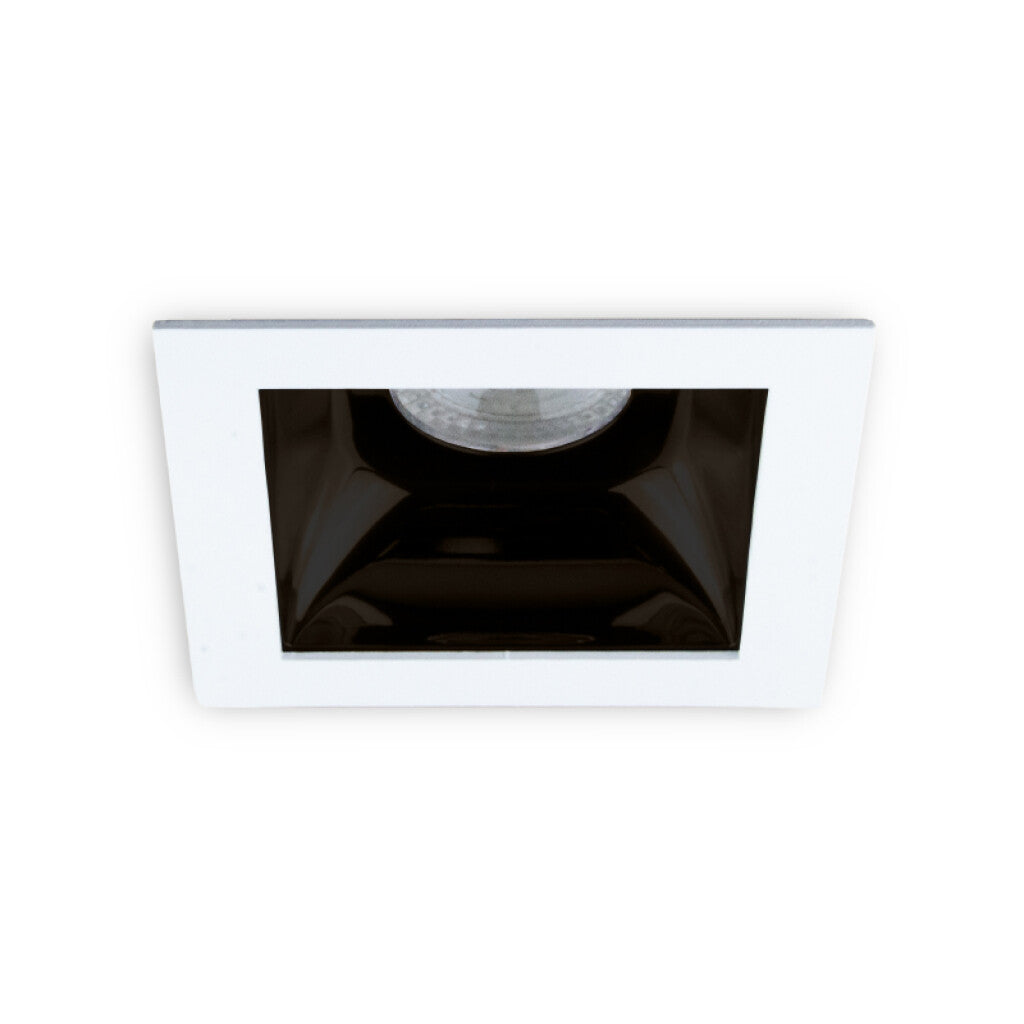 Downlight cuadrado blanco y reflector negro GU10 - MN0032