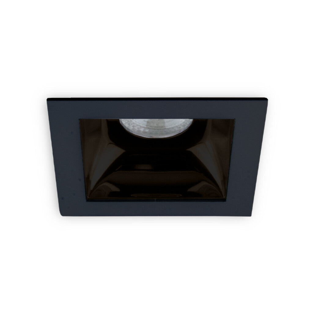 Downlight cuadrado negro y reflector negro GU10 - MN0033