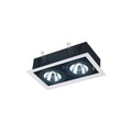 Downlight rectangular blanco y negro 2xAR111 - IX9372