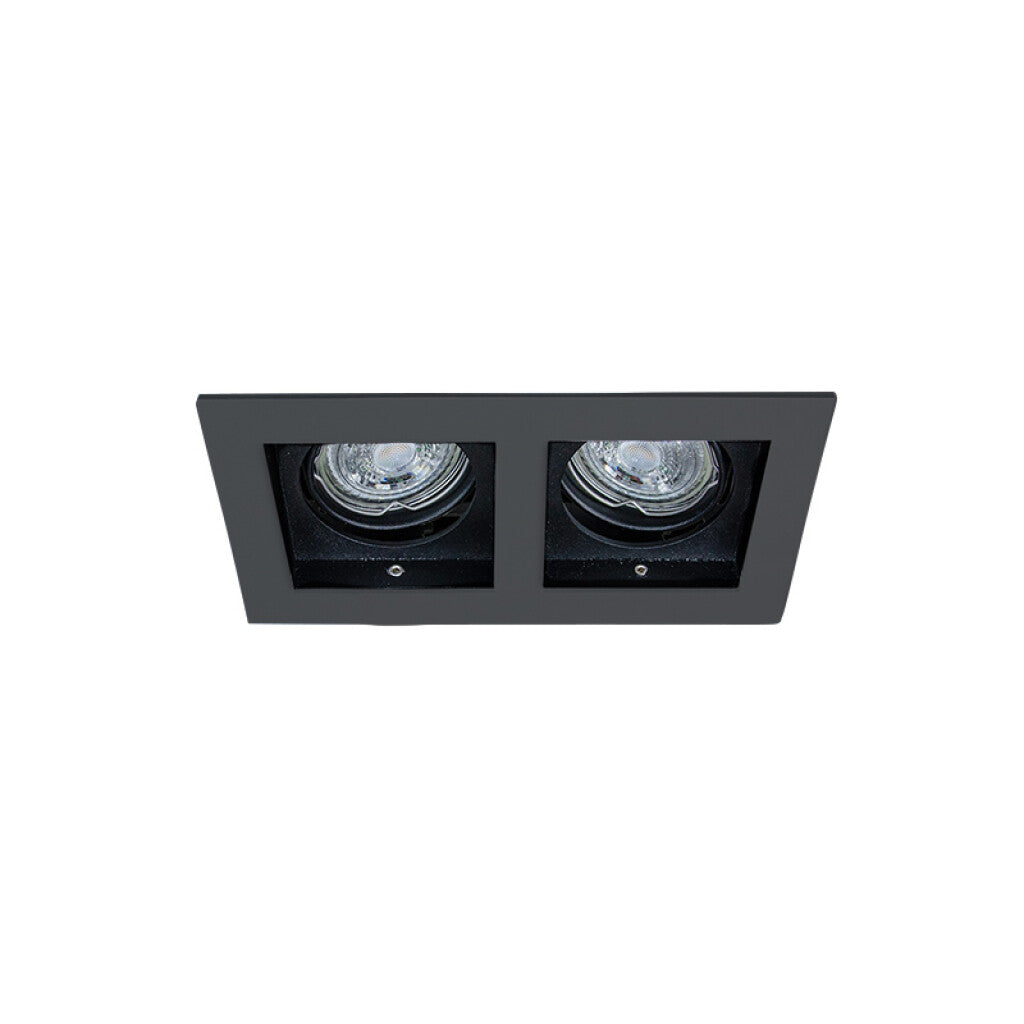 Downlight rectangular ZARA negro 2xGU10 (no inc.) - MN0017