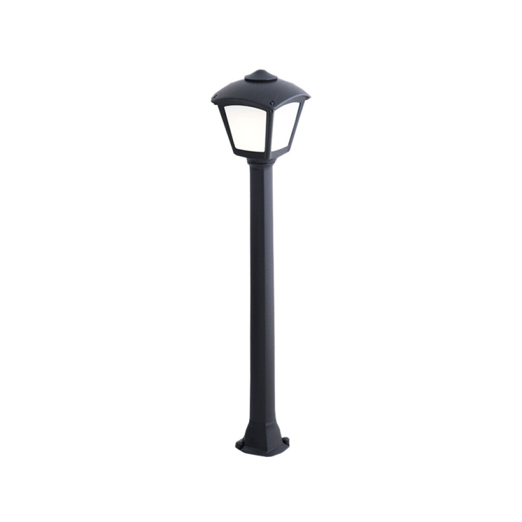 Farol c/columna opal negro 6W IP55 E27 GIAFFA/ROBY - FL0589
