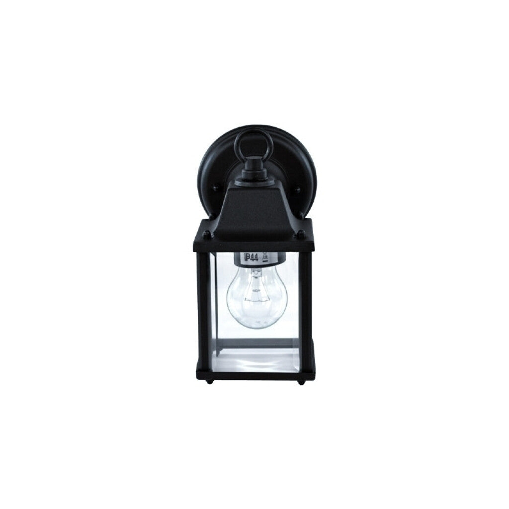 Farol colonial p/adosar,4 caras sur,aluminio negro - WA0010