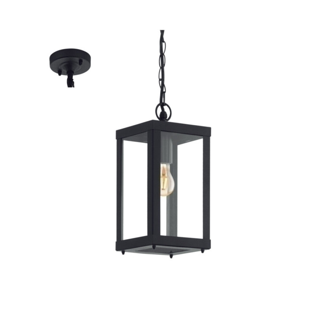 Farol de colgar vidrio/negro 1XE27 IP44 ALAMONTE 1 - EG0460