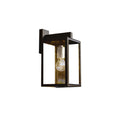 Farol pared exterior cubo metal negro y vidrio E27 - IX9840