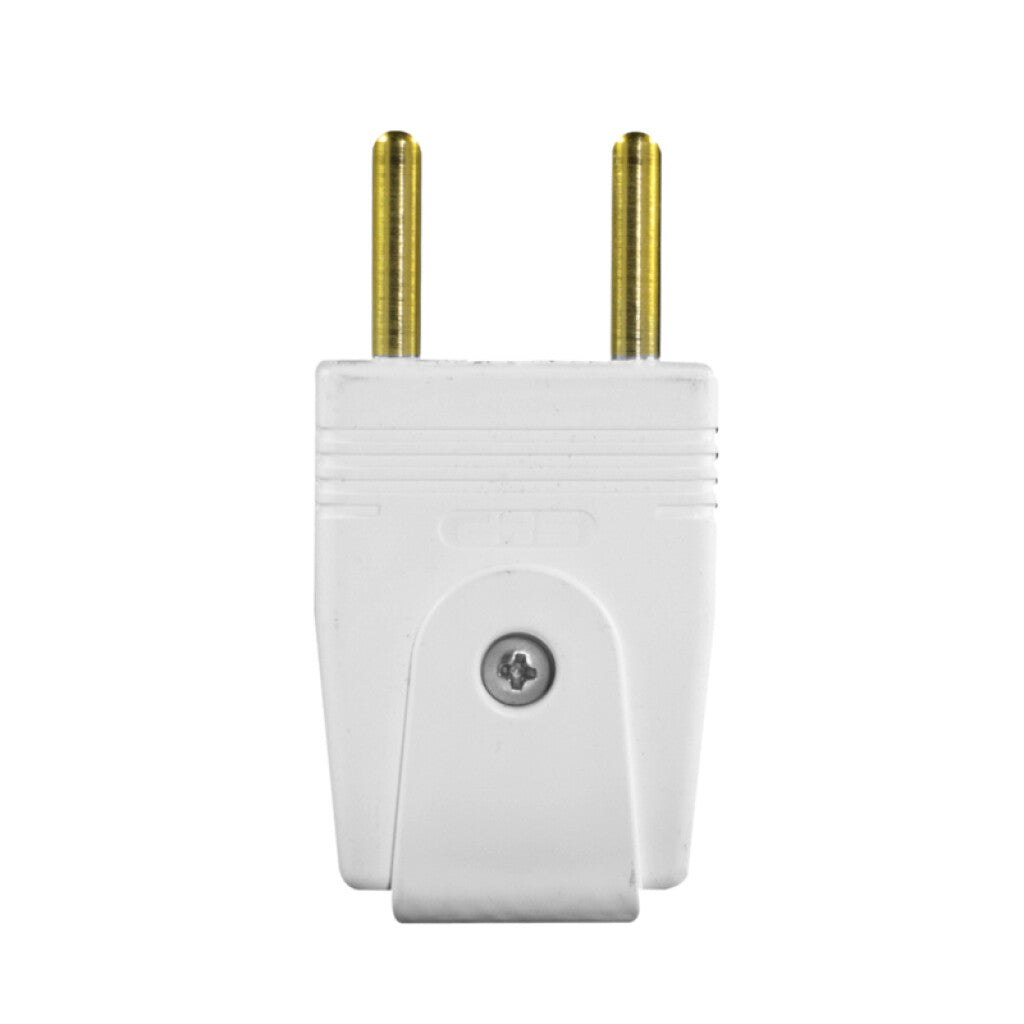 Ficha 2 polos s/tierra 10A, blanco - Molveno - M31158