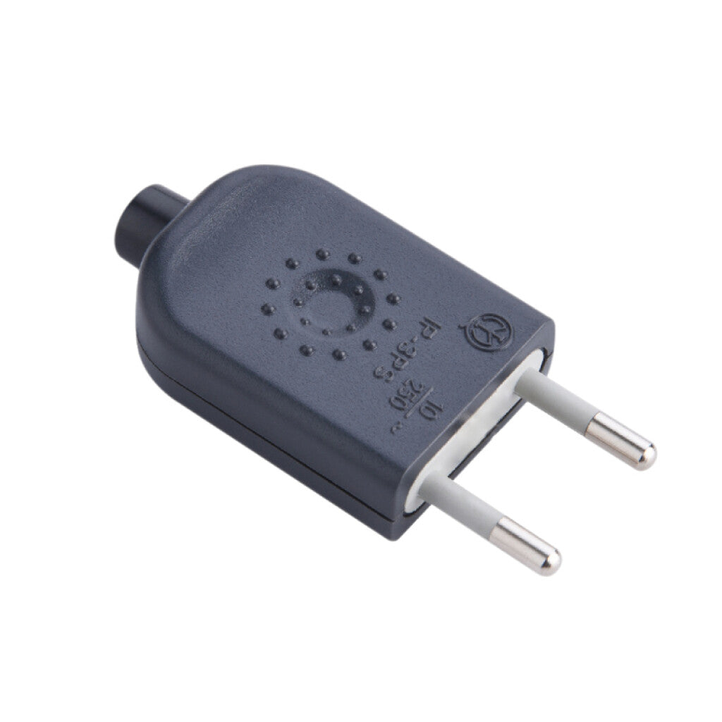 Ficha 2 polos s/tierra 10A, negro - Electraline - M31161