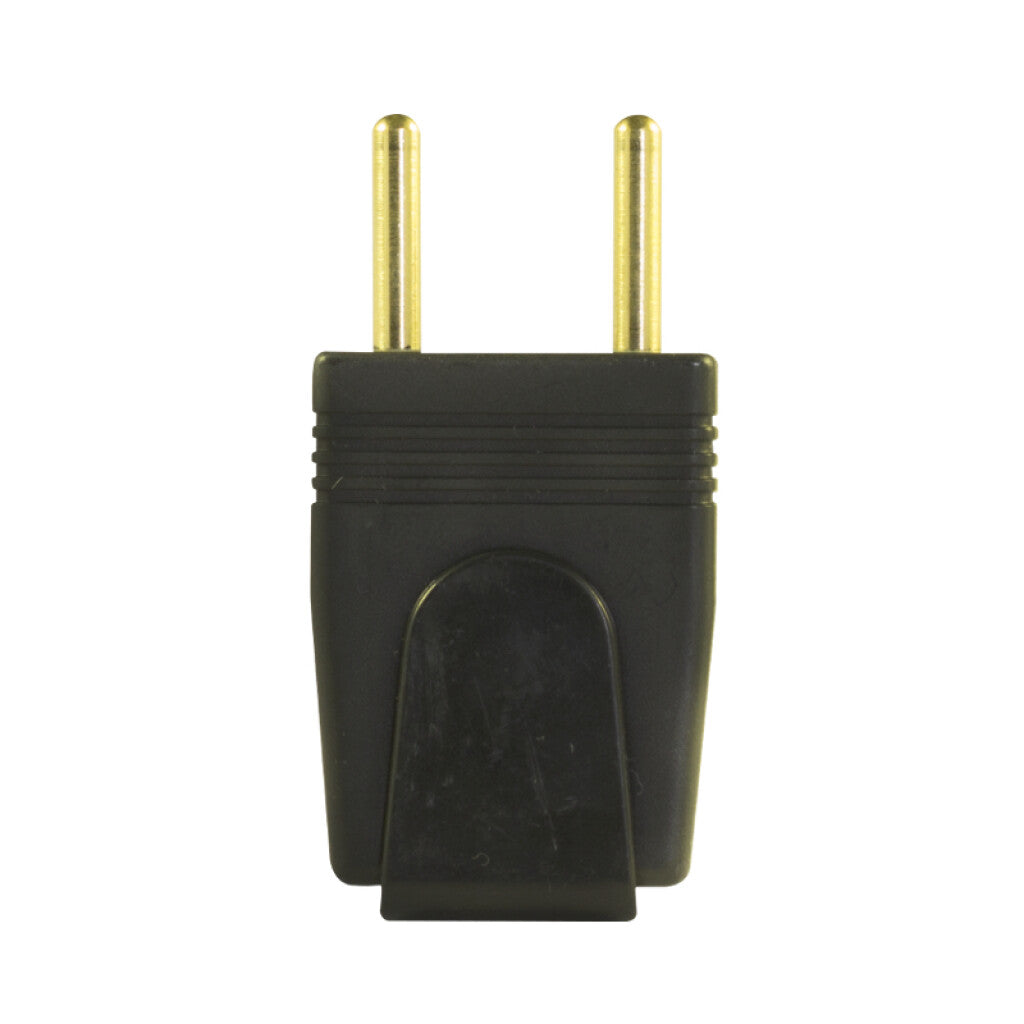 Ficha 2 polos s/tierra 10A, negro - Molveno - M31160
