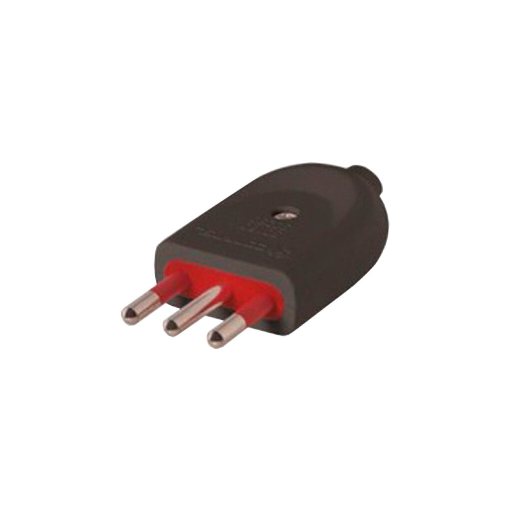 Ficha 3 en línea c/tierra 10A negra - C84523