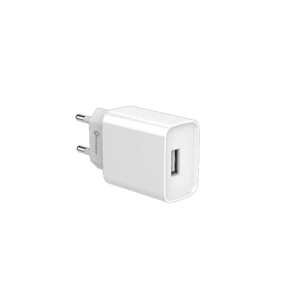 Ficha cargador USB-A 2,1A blanco - Electraline - M31342M