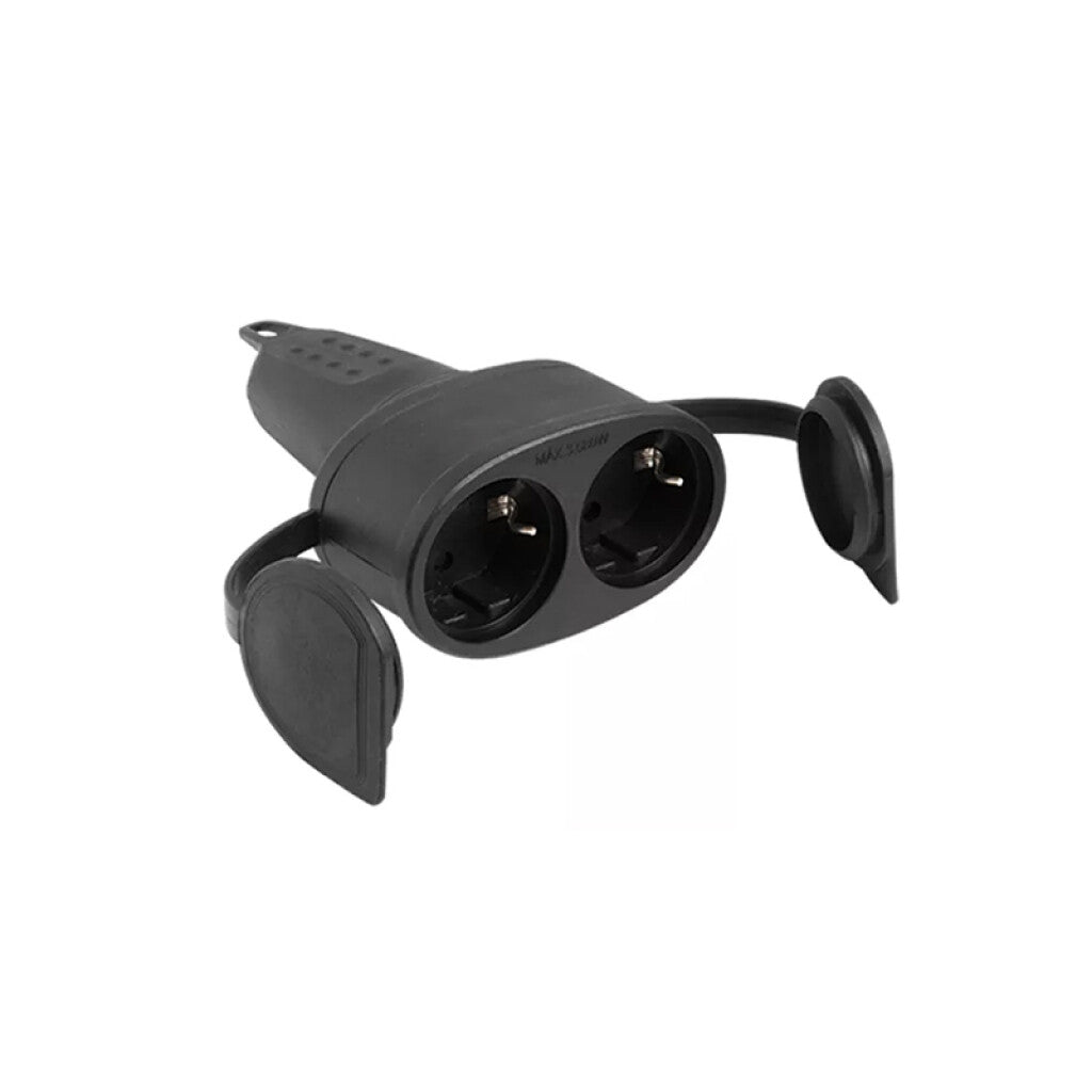 Ficha hembra con 2 Schuko de goma 16A Contactum - C84623