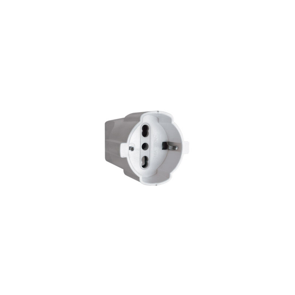 Ficha hembra schuko, 10A, blanca - Electraline - M31165