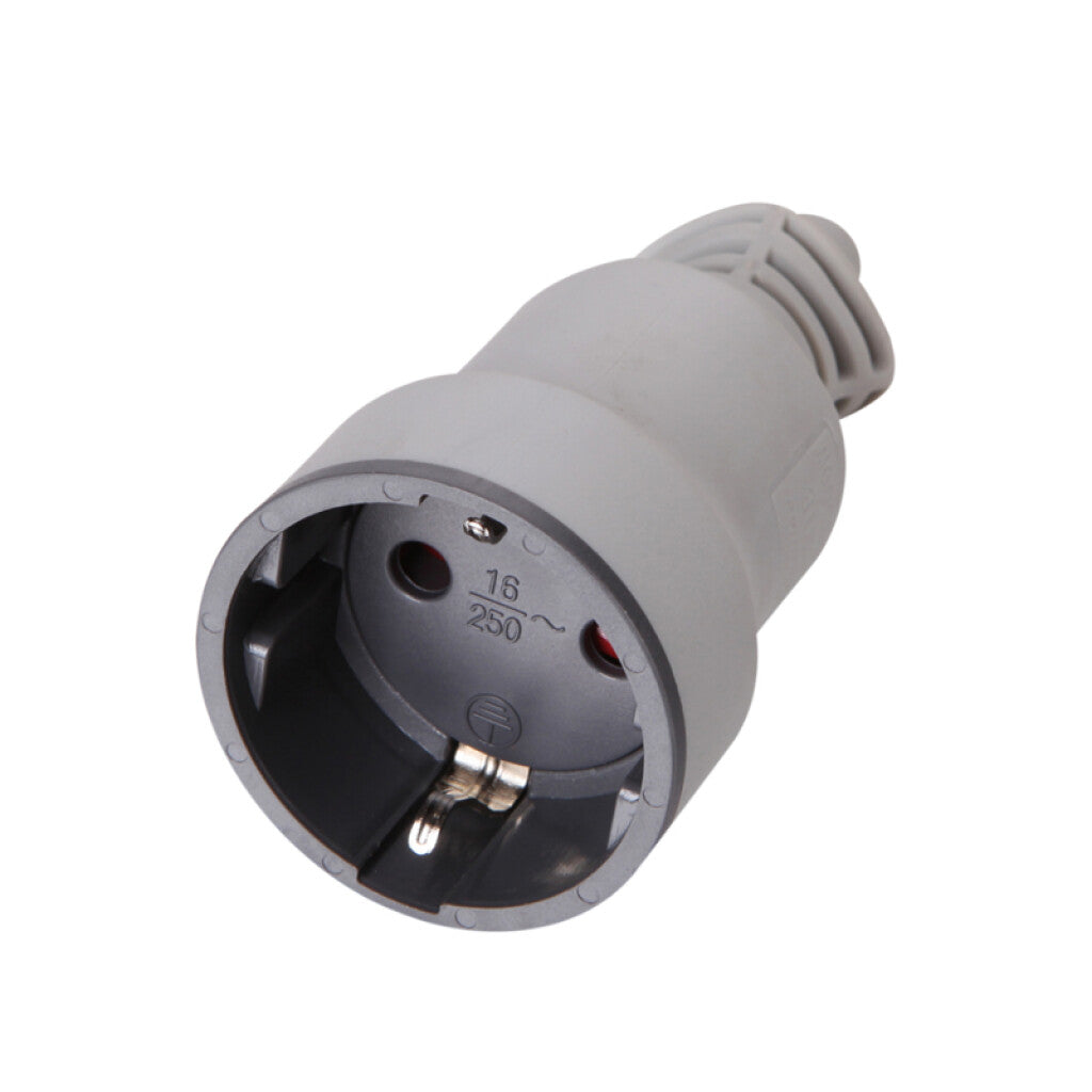 Ficha hembra schuko de goma 16A gris - Electraline - M31149